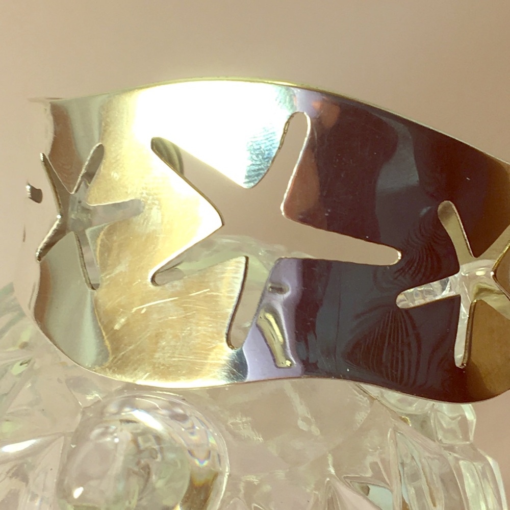Silver Starfish Silver Cuff Bracelet